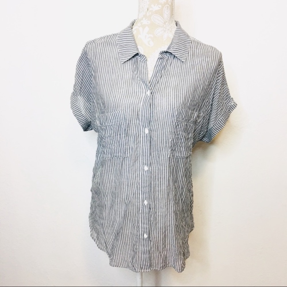 Cloth & Stone Stripe Tencel Button Down Shirt 1141